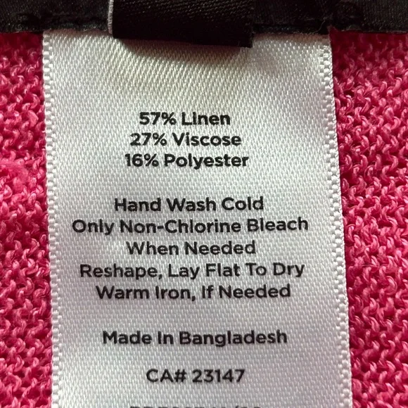 Talbots Bright Pink linen blend Knitwear cover up / top  M L - Picture 9 of 11